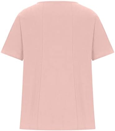 Блузи-Ризи за жени, 2023 Летни Елегантни Ежедневни Ризи с Къс Ръкав, Сладки Тениски с Цветен Модел, Модни Блузи за Носене
