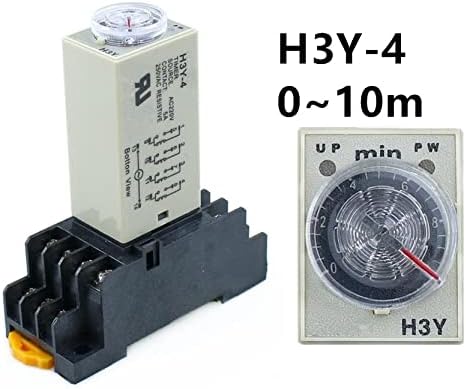 SVAPO H3Y-4 Реле закъснение на включване 0-10 М Таймер DPDT 14 контакти H3Y-4 DC12V DC24V AC110V AC220V (Размер: DC12V)