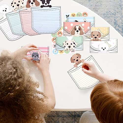 24 бр набор от канцеларска хартия за писма, поздравителни картички с дизайн на кучета и пликове за детски рожден ден в класната стая