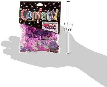 Пластмассовое Конфети с тематичен деколте Целуни ме, това е моят рожден ден, 1 Опаковка, Цветно