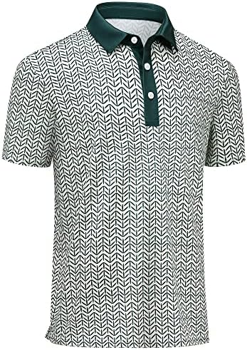 Мъжки ризи за голф с Къс Ръкав изработени от рециклиран Полиестер, Абсорбиращи Влагата, Dry Fit Performance Print Polo Shirt