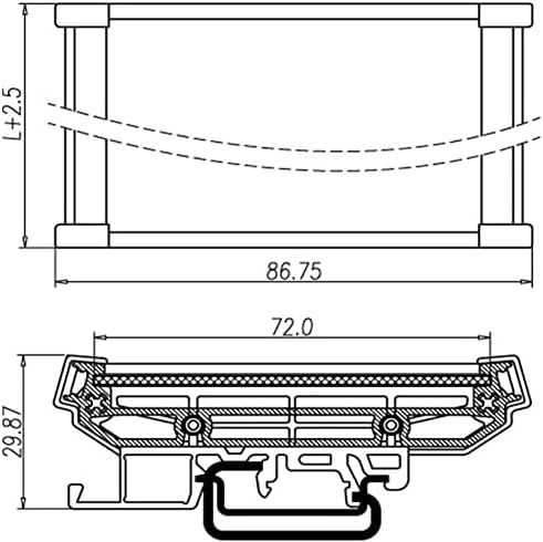 Държач за монтаж на DIN-релса на печатната платка с по-дебел слой от Jienk, стойка за монтаж на печатна платка на DIN-релса, ширина 35 мм (72 mm * 70 мм)