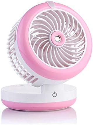 Преносим USB Вентилатор за климатик Raxinbang, Охлаждащ Вентилатор с блок захранване и Козметични Влагозадържащ Ръчно вентилатор за замъгляване 3 в 1 за дома, улица и офис (черен) (Цвят: розов)