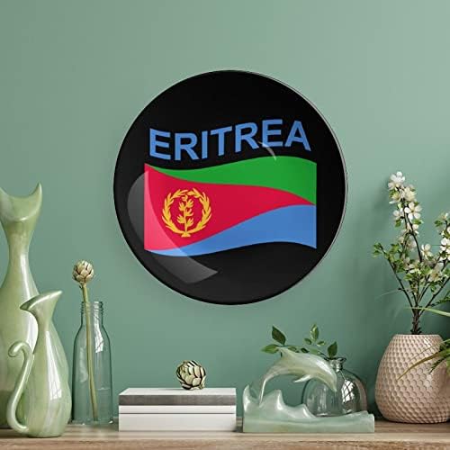Флаг Eritreans Декоративна Чиния от Костен Порцелан, Керамични Чинии плавателни съдове с Поставка за Дисплей за Украса на Стени и Домашен Офис