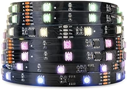 Адресуемая led лента SEZO TM1934 16,4 фута/5 м 30 led/M RGB с Двоен сигнал, програмируем пиксельный въжето лампа 5050SMD DC12V за проекта осветление интериор (подобен WS2812B WS2815 WS2813)