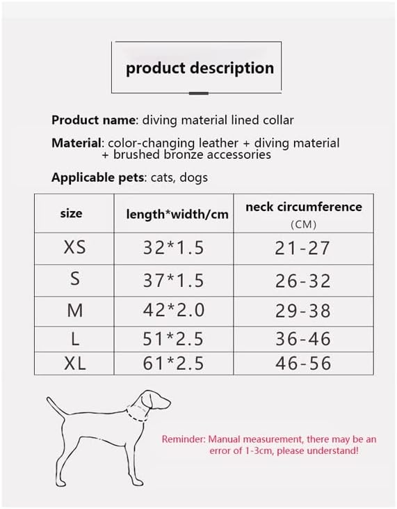 Кожен нашийник за кучета FEER, Мек нашийник за домашни любимци, Регулируем нашийник за кучета за здрав и издръжлив (Цвят: D, размер: XScode)