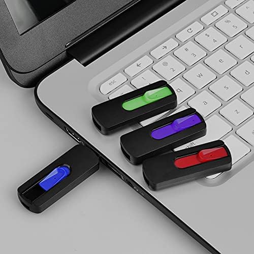 N/A 5 БР. Флаш памет USB 2.0 Memory Stick Разтегателен Jump Drive Цветни Zip-устройства (червено, синьо, зелено, жълто, черно), (капацитет: 64 GB)