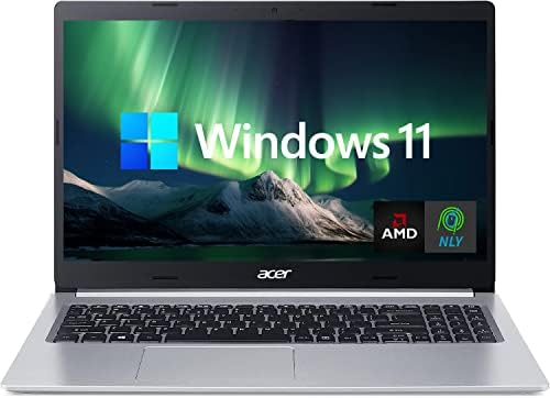 Тънък лаптоп Acer 15,6 Aspire 5 с клавиатура с подсветка, шестиядерным процесор на AMD Ryzen 5 5500U, дисплей Full HD IPS, графика AMD Radeon, Wi-Fi, 6, NLY MP, Windows 11 Home (40 GB оперативна памет | 2 TB SSD)