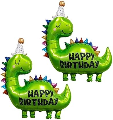2 Бр 35-Инчовите Балони с Динозаври, Украса за Рожден Ден за деца, Зелена Фолио, честит Рожден Ден, Балон с Динозаврите, за Душата на Детето Wild One, Сафари в Джунглата, Тематично Украса за партита в света на животните