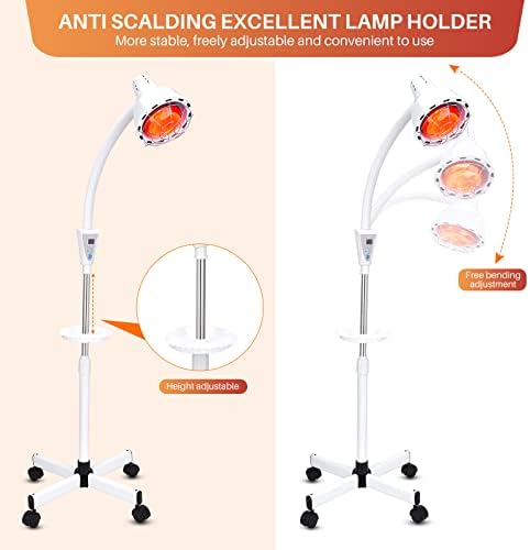 Лампа за терапия с инфрачервени светлина QAIHOE, 275 W, най-близката до Червения Инфрачервена топлинна лампа за облекчаване на болки в ставите и мускулните болки