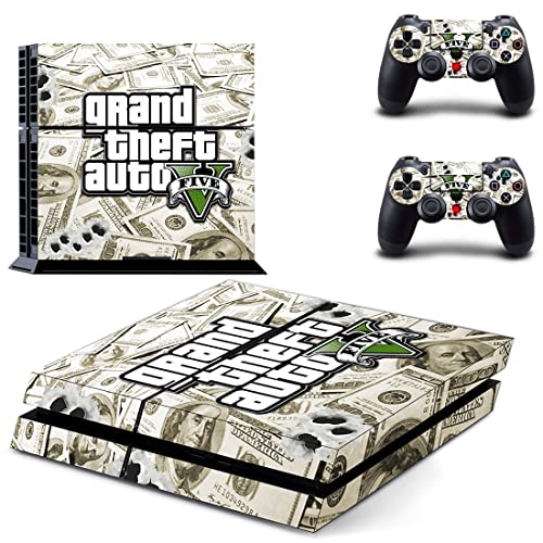 Играта Grand GTA Кражба и стикер на кожата BAuto PS4 или PS5 за конзолата PlayStation 4 или 5 и 2 контролери Vinyl стикер V4987