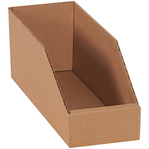 В горната част на опаковката идват кофи за кутии с открит покрив, 4 x 12 x 4 1/2, Крафт (опаковка по 50 броя)