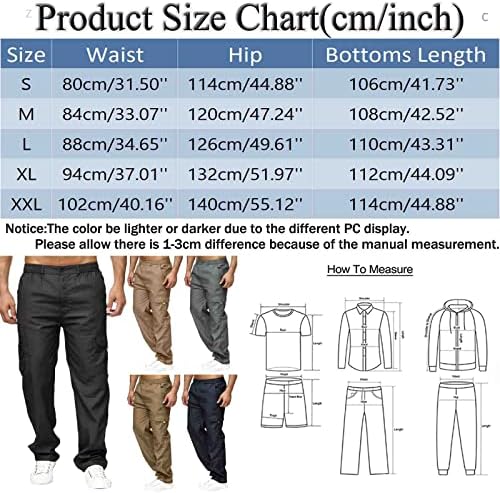 Мъжки Универсални Всесезонни Карго Панталони С много Джобове, в Долната част с цип и Копчета, Обикновена Улица Панталони Размер Плюс, Справедливата Търговия, Мъжки