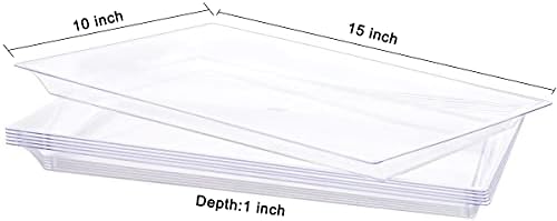 Обслужването на Подноси от Прозрачна пластмаса в опаковка SUT 12, Правоъгълни Обслужването на Плочи с размер 15 х 10 см, Тави за Еднократна употреба за Сватби и Партита