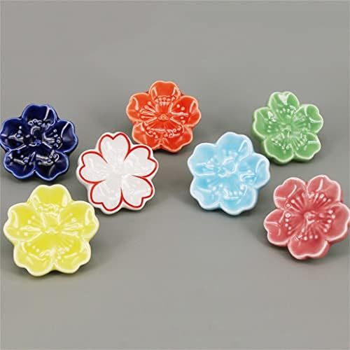 Декоративни Флорални дръжки за чекмеджета TFIIEXFL, Керамични Дръжки за чекмеджета, Сменяеми дръжки за шкафа (Цвят: сив, размер: 45 * 21 мм)