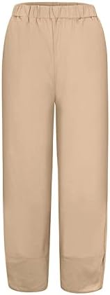 XINSHIDE Панталони Капри, за Жени, по-Големи Размери, Ежедневни Памук, Ленени Панталони с Джобове, Богемные Свободно, Намаляване, Празнични Скъсяване на Панталон