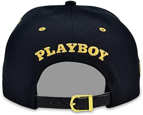 Мъжка шапка Playboy's-adult Rush с Регулируема каишка на равна подметка, черен / златен, Един размер
