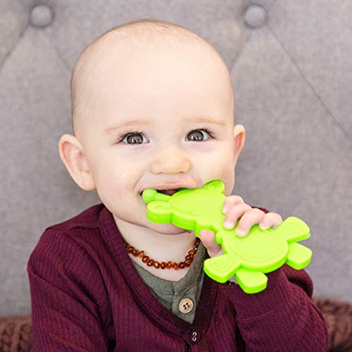 Прекрасна играчка за никнене на млечни зъби при бебето - Малки играчки-прорезыватели на Veselina Жираф от Bambeado. Играчка за естествен комфорт при прорезывании зъби и за лечение на Възпаление на венците - Коледен