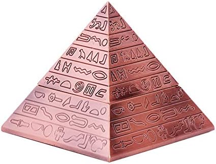 Weiping - Креативна Пепелник за моделиране на Пирамида с 3D Текстура, Персонални Декоративна Подарък Пепелник За Хол, Спалня, Офис, Пепелник от сплав (Цвят: Червен) (Color: Red)