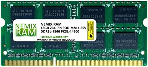16 GB (1x16 GB) памет за лаптоп DDR3-1866 Mhz PC3-14900 2Rx8 sodimm памет от NEMIX RAM