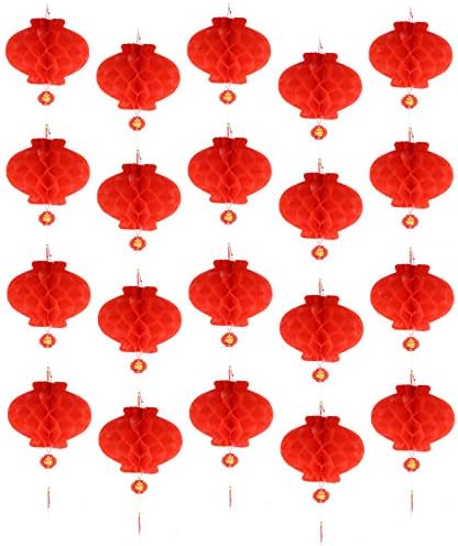 GALPADA Щастливи Коледни Украси 20pcs Празнични Ярко-Червени Хартиени Фенери Висящи Украса на Вратите Окачване