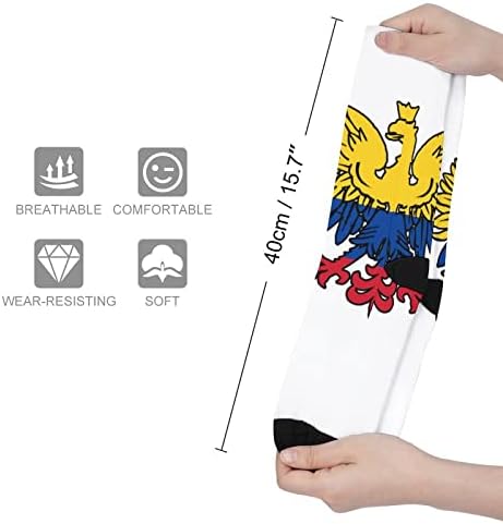 Флаг Колумбия с Принтом на Полския Орел, Чорапи В Тон с Цвят, Спортни Чорапи до Коляно за Жени и Мъже