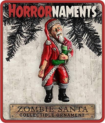 HorrorNaments Украса на Ужасите на Зомби Дядо Коледа - Страшен подпори и украса за Хелоуин, Коледа, партита и събития