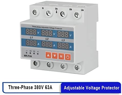 SVAPO 380 В 63A Регулируема Двойна Цифрова Защита От Пренапрежение и Понижаване на Напрежението Реле Din-рейки Ограничение защита от Пренапрежение Защита От претоварване работен ток Трифазни