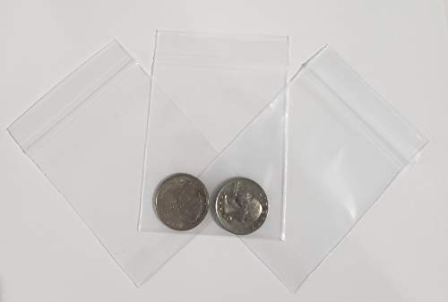 2,5 x 3, (опаковка от 100 броя) Малки Прозрачни найлонови торбички с цип 4 Mils, Ре Плик найлонова торбичка с цип за съхранение на бижута, бонбони (200 броя)