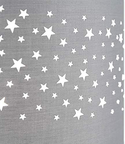 Детска лампа под формата на паяк, украсени със звезди, от мек сив памук за детска спални, създава Зашеметяващ ефект върху фона на стени / Диаметър 10 см | Максимална мощност 60 W от Happy Homewares
