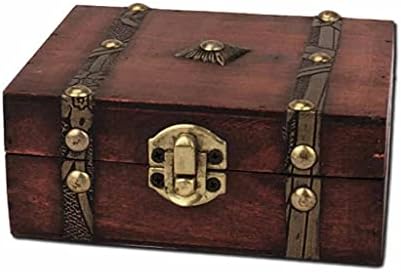 LDCHNH Подарък Кутия Ретро Дървен Замък Затвори Подарък Кутия За Съхранение на Контейнера Разни Организатор Опаковка за Бижута Дисплей