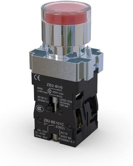 Бутон за включване на лампата ZB2 XB2 BV6, пинов модул ZB2 BE102C, бутон за автоматично нулиране на машина ключа ZB2 BE101C, бутона на асансьора - (Цвят: бял, напрежение: 110 В, размер: 2НО)