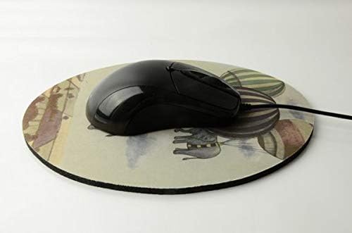 Подложка за мишка с Гумена основа, Тъканно Повърхност, Бяла, Кръгла, 20x20 см (8х8 ), 1 бр. за компютър и лаптоп, Нескользящий