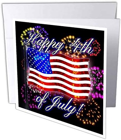 3d-Поздравителна картичка с 4-ти юли, американското знаме с Фойерверки, Дигитално изкуство (gc_242308_5)