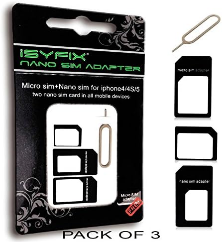 Адаптер за SIM-карти 3X Pack - Nano Micro Standard Конвертор Комплект 4 в 1 Пълен комплект от iSYFIX