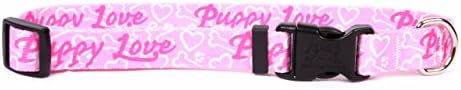 Нашийник за кучета Yellow Dog Design Puppy Love Pink, Малък, ширина 3/4, подходящ за размери за врата от 10 до 14 инча