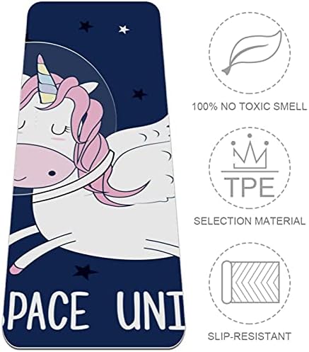Дебела подложка за йога Siebzeh Unicorn Space Премиум-клас, в екологично Чист Гумена подложка за здраве и фитнес, нескользящий мат за всички видове упражнения, йога и пилатес (72 x 24x 6 мм)