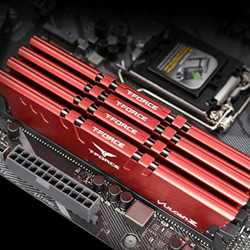 TEAMGROUP T-Force Вулкан Z Комплект DDR4 памет 64GB (2x32GB) 3200 Mhz (PC4-25600) Модул памет за настолни компютри CL16 Ram (червен) - TLZRD464G3200HC16CDC01