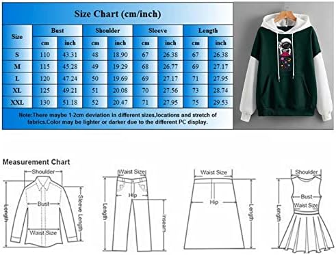 BEUU/ Жена Пуловер с Дълъг ръкав, Качулка с Джоб, Качулка с Принтом Астронавти, Върхове, Скок на съвсем малък за Момичета