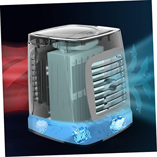 HEIMP Преносим климатик Вентилатор за Спални Вентилатора-охладител на Въздуха Мини Вентилатор Годишният Фен Сив Тенис на климатик C201 Фенове Преносим USB вентилатор за климатик Вентилатор за климатик (Цвят: сив