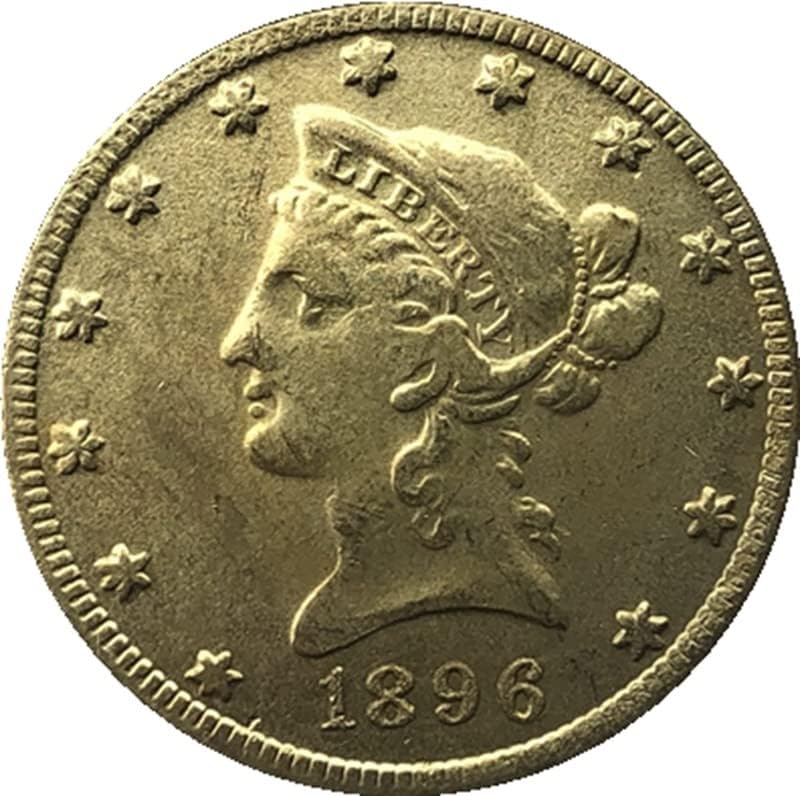 37 Различни Дати S Версия на Американските 10 Златни Монети на Месингови Старинни Занаяти Чуждестранни Възпоменателни Монети 27 мм