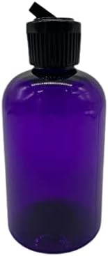 Шишета Natural Farms Purple Boston, които не съдържат BPA, 4 грама - 6 Опаковки на Празни контейнери за Еднократна употреба - Етерични масла - За коса - Ароматерапия | Черен Капачка за чучура - Произведено в САЩ