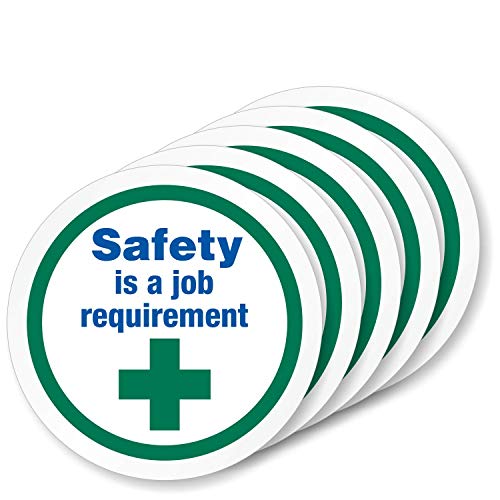 SmartSign Сигурност - условие за работа Опаковка от 5 на етикети на каски | светлоотразителни, кръг 2 инча