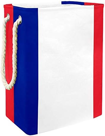 Unicey Кошница за дрехи с Флага на Франция, Водоустойчив Кошница За Съхранение с Дръжка за Дома, Детската Градина, в Общежитието на Колежа