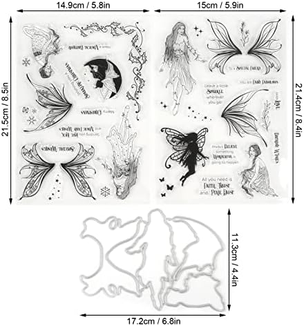 Прозрачни Печати Цвете Фея за производство на пощенски Картички, Прозрачно фолио, Печати с Режещата Матрица, Прозрачни Печати за Хартиени Картички, Албум със снимки и пособия за самостоятелно приготвяне на Scrapbooking
