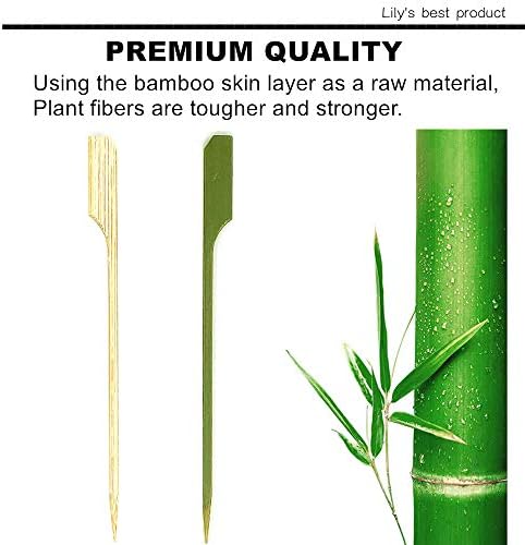 3,5-инчов Бамбук дървено Гребло Избира Шишчета клечки за Зъби за Коктейли, леки Закуски, Плодове, Сандвичи, Закуски на скара.Повече възможности размер 3.5/ 4.7/ 7/ 10 ( Опаковка от 100 броя)
