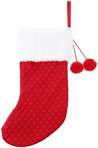 Toyvian Декоративни Чорапи Подарък Пакет Притежателя Коледен Дизайн Чорап Окачване Коледен Окачен Чанта за Отглеждане на Коледа Камина Окачен Отглеждане на Коледни Декорации (Червен)