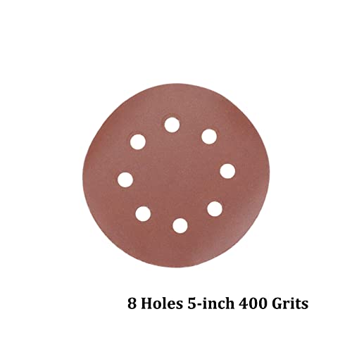 Rannb Пясъчен дискове с 8 Дупки, шкурка, 5-инчов Шлайфане площадки с куки и вериги крупностью 400 г - 20pcs