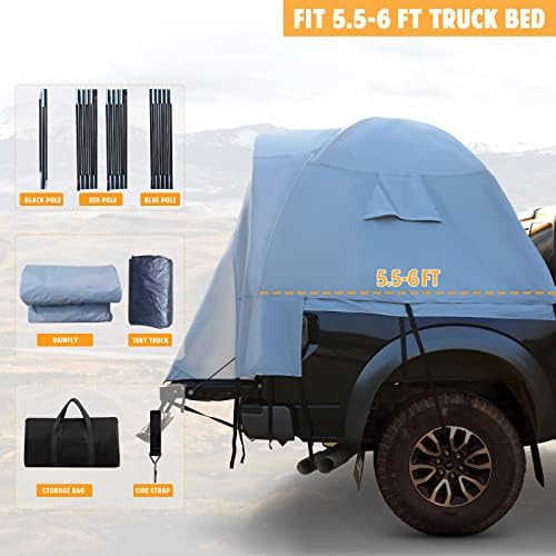 Палатка-легло за камион с дождевиком за 5,5-6-метрова легла за камион - 2-Местна Водоустойчив и Ветрозащитная Палатка за пикап - Преносим Двупластова палатка за къмпинг и туризъм