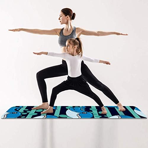 Дебела подложка за йога Siebzeh Кит Stripe Ocean Премиум-клас, в екологично Чист Гумена подложка за здраве и фитнес, нескользящий мат за всички видове упражнения, йога и пилатес (72 x 24x 6 мм)